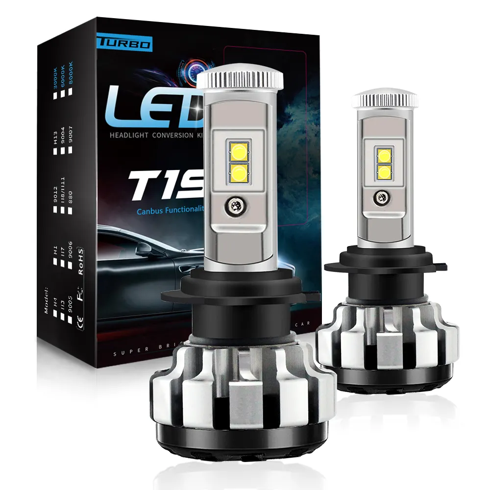 מכירה לוהטת מכונית אור T1S LED פנס H3 H1 H11 9005 9006 H13 3000k 6000k אור led פנס מיובא מנורת חרוזים H7 LED הנורה