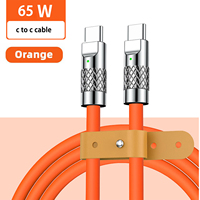 Câble de charge rapide en silicone Super Zinc Alloy Type c USB C vers USB C Chargeur rapide 65W