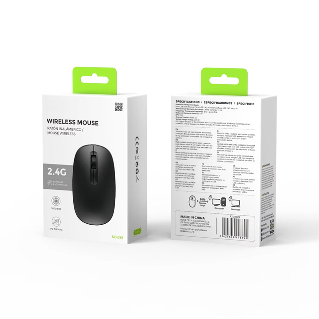 Black MS-39 Mini Wired and Wireless Mouse 2.4GHz USB Interface Gaming Application for Computer and Laptops