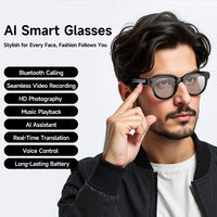 Nouvelles lunettes intelligentes Al avec caméra 2MP, enregistrement vidéo HD, assistant vocal, reconnaissance d'image par IA, traduction, assistant vocal