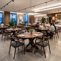 Chaise de restaurant J2S moderne et minimaliste en cuir PU avec pieds en bois massif pour café et salon