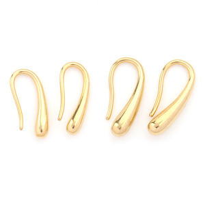 Teardrop <b>Earring</b> <b>Hooks</b> 14.5mm 16mm Steel Gold For <b>Earring</b> Making Unisex Jewelry Findings - Product Image 1