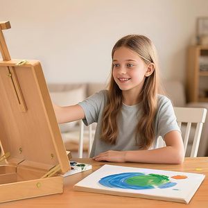 Caballete de Arte de Sobremesa para Pintura, Caja de Dibujo de Madera Premium, Caballete de Pintura Portátil para Escritorio para Estudiantes, Artistas Principiantes - Product Image 5