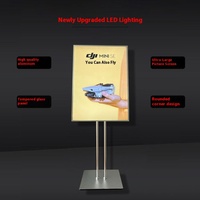 Boîte à lumière publicitaire ultra-mince A3/A2/A1 simple face en verre trempé panneau d'affichage intérieur ouvert présentoir pour affiches Source de lumière LED