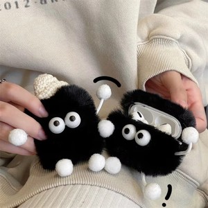 Baru kartun lucu hitam dan merah muda mewah dengan blok <span class=keywords><strong>Cinder</strong></span> berkerudung untuk Airpos Pro 1 2 3 4 casing silikon Bluetooth nirkabel penutup lunak - Product Image 2