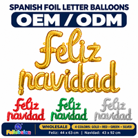 Ballon en aluminium « Feliz Navidad » pour enfants, idéal pour les activités de fête de Noël, vente en gros OEM/ODM
