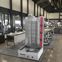 Machine Automatique Électrique à Kebab et Shawarma en Acier Inoxydable à 4 Brûleurs pour Restaurants Commerciaux et Usage Professionnel