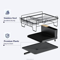 WIREKING Égouttoir à vaisselle extensible pour évier, organisateur de cuisine et accessoires ménagers