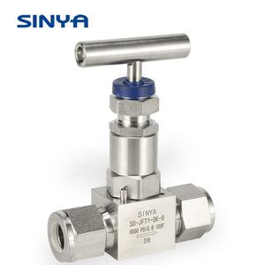 Sinya tubo 316 in acciaio inox che si adatta alle estremità valvole a spillo a doppia ghiera valvola a spillo diritta con ghiera - Product Image 2