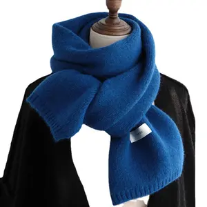 ผ้าพันคอแคชเมียร์โลโก้ที่กำหนดเองสำหรับผู้หญิงผ้าพันคอคริลิคถักฤดูหนาว