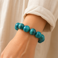 Bracelet en perles de turquoise faites à la main en gros, imitation pierre bleue verte, bijoux pour femmes