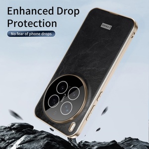 เคสโทรศัพท์หนัง PU เคลือบแว็กซ์เคลือบเงาแบบขายส่งสำหรับ Vivo X300 Pro X200 Pro พร้อมฟิล์มกันรอยเลนส์ HD - Product Image 6