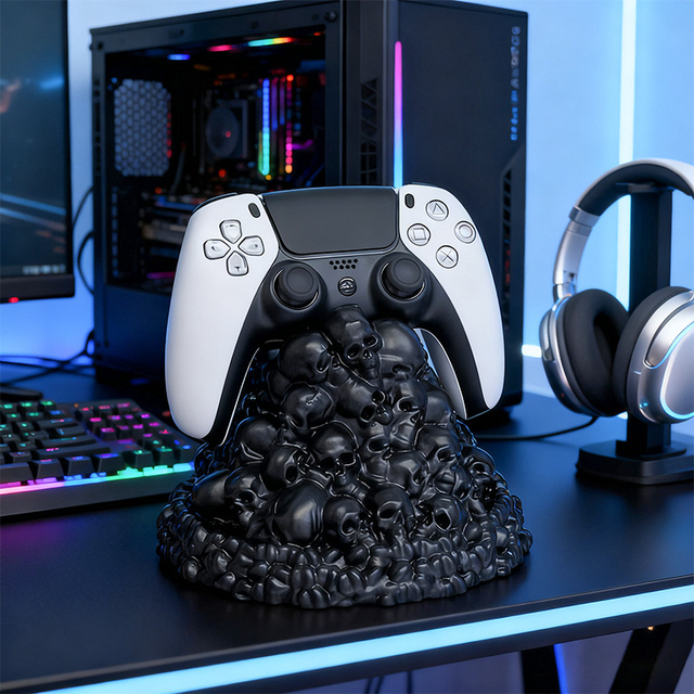 Personalized Skull Stack Game Controller Stand Display Shelf Creative Figure Desktop Xbox Storage Base Decorative Piece
