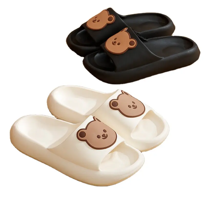 Customized Wholesale New eva Summer Cartoon Cute Bear Home Bathroom Woman Sandals And Slippers