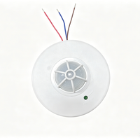 Détecteur de mouvement PIR de plafond SanJin 360°, 110-240VAC, détection jusqu'à 12m, charge d'ampoule max. 1200W, temps et luminosité réglables, éclairage intérieur à économie d'énergie