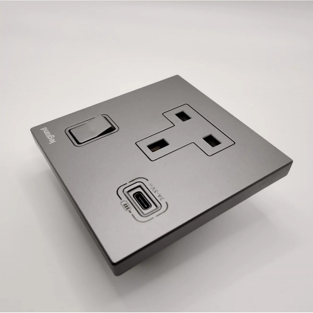 13A square plug with switch type C