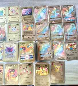 Livraison rapide Charizard Pikachu <span class=keywords><strong>Vmax</strong></span> GX <span class=keywords><strong>Carte</strong></span> dorée Métal Personnalisée Nouvelles cartes à collectionner Cartes Poke M0n Jeu de cartes - Product Image 2