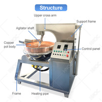Wok planétaire en acier inoxydable HNOC, entièrement automatique, pour faire sauter, cuire à la vapeur, double enveloppe, mélangeur alimentaire