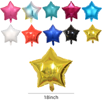 Ballon en aluminium en forme d'étoile et de cœur de 18 pouces, en gros, couleur unie, décoration de fête d'anniversaire pour enfants