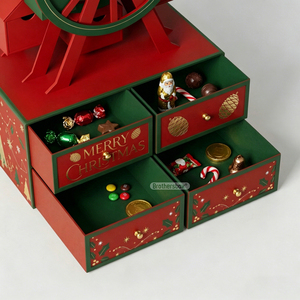 Calendrier de l'Avent de Noël 2026 haut de gamme, design artisanal de luxe en forme de grande <span class=keywords><strong>roue</strong></span> irrégulière, 24 jours, coffret cadeau - Product Image 4