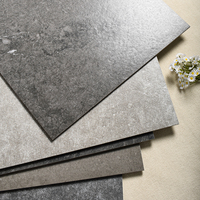 Carreaux de sol en céramique gris mat modernes 600x600, aspect granit, antidérapants, durables, épaisseur 9 mm, faible absorption d'eau, minimalistes
