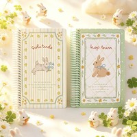 Cuaderno de Regalo Little Rabbit A5S, 100 Hojas, Encuadernado en Espiral con Páginas Interiores Impresas a Color, Encuadernación en Espiral Resistente para Uso Escolar