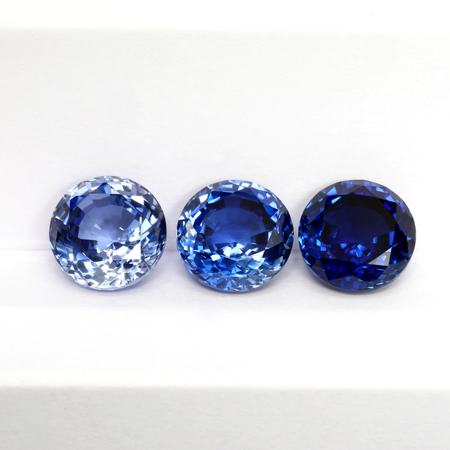 Manufacturer Direct Sales Round Dark Blue Sapphire Gemstones Bulk Lab Grown Sapphire