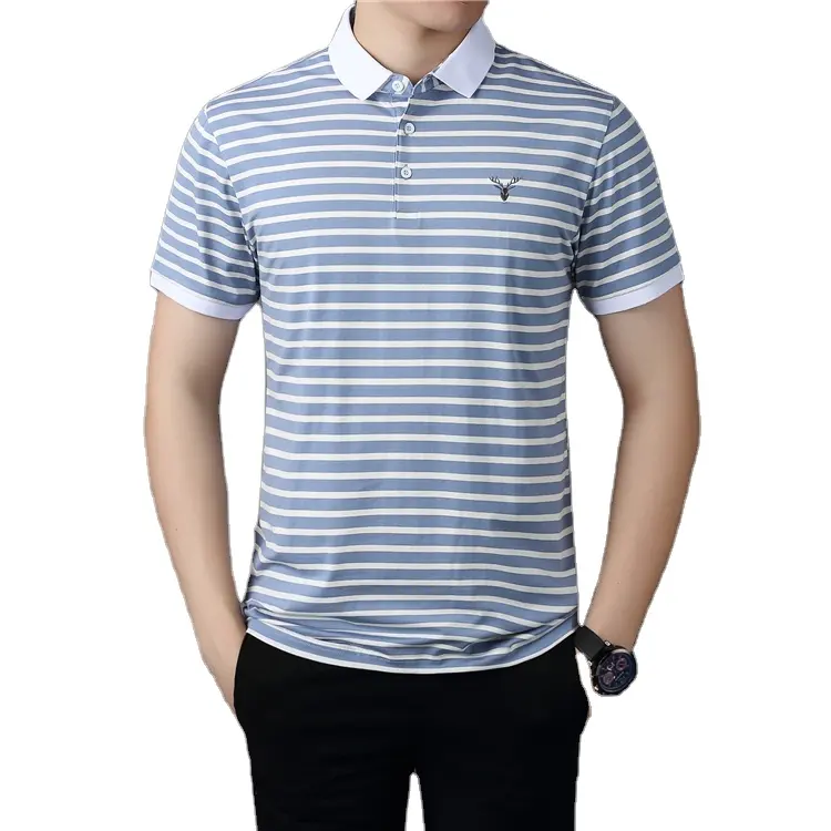 Plus Size T-shirts Man Golf Men's Short-sleeved Fashion Business Casual Social Polo Shirts Custom