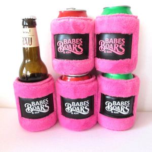 RYO High Quality Plush Made Neoprene Insulated Thermal Waterproof Shockproof Portable 12oz 330ml Can Cooler Furry Beer <b>Bottle</b> - Product Image 1