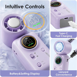 Ventilateur de poche pliable portable haute vitesse rechargeable 2400 mAh pour l'été, idéal pour le bureau - Vente en gros usine - Product Image 3