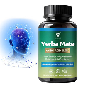 Capsules de Yerba Maté Naturelles Formule Yerba Brain avec Bacopa <span class=keywords><strong>Ginkgo</strong></span> & Crinière de Lion Concentration Mémoire & Énergie Complément Alimentaire - Product Image 1
