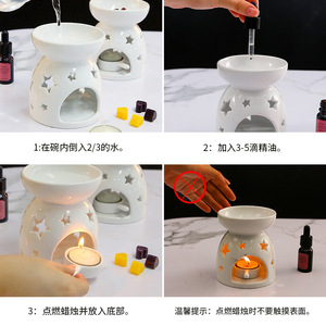 Quemador de Aromaterapia de Cerámica Chaozhou, Difusor de Aceites Esenciales de Porcelana Blanca, Decoración para el Hogar, Regalo DF1646 - Product Image 5