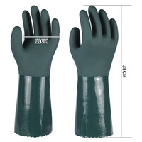 Gants en PVC rouge personnalisés de qualité industrielle Gants de travail manuel longs et résistants aux produits chimiques en PVC à l'huile antidérapants