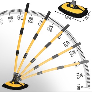 Mềm Chenille đầu khăn lau bụi cong xe làm sạch bàn chải với Kính thiên văn xử lý 43 "hợp kim nhôm dài Rod rửa lau Caravan xe tải - Product Image 4