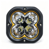 Phare de travail LED carré de 5 pouces 40W avec DRL ambre, étanche IP67, 12-48V, lampe auxiliaire pour voiture tout-terrain, camion, chariot élévateur