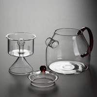 Théière en verre Borosilicate rétro créatif, service à thé en verre Borosilicate, fait à la main, vente en gros