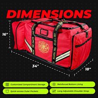 Sac de sport en polyester durable et polyvalent pour pompiers, avec fermeture éclair, motif personnalisé, grandes poches de rangement pour équipement de intervention et SCBA