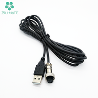 Câble d'assemblage USB 2.0 AM vers GX12 M12 4 broches femelle aviation, câble GX12 4P, connecteur USB GX12, câble 4 broches