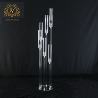 Grand chandelier de mariage en acrylique, porte-bougie, centres de table pour fêtes de mariage, décoration de table, fournitures pour événements de mariage