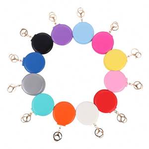 Custom LOGO Portable Folding Keychain Makeup <b>Mirror</b> Cross-Border PVC Leather <b>Small</b> <b>Mirror</b> for Promotional Gifts - Product Image 1