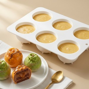 Molde de Silicona para Hornear con Forma de Naranja Mandarina 3D de 6 Cavidades, Moldes de Silicona para Pudín de Frutas, para Hornear Pasteles, Mousse y Tartas - Product Image 2
