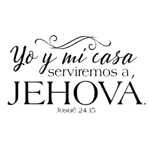 SYENE Autocollants muraux décoratifs en PVC Art Déco chrétien espagnol, versets bibliques, décalcomanies murales familiales, papier peint décoratif Josue 24:15 - Product Image 1