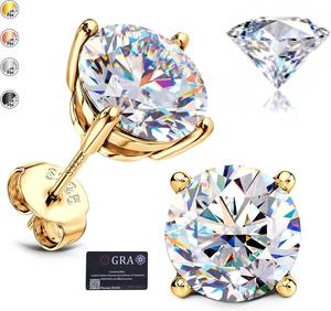 Pendientes de Plata de Ley 925 con Baño de Oro Blanco de 18K, Hipoalergénicos, con Parte Trasera Plana, Joyería para - Product Image 6