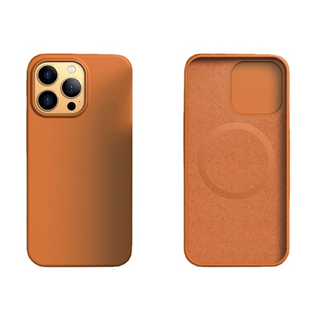 Applicable Phone16 Magnetic Charging Phone case Is Made of Genuine Leather, New 16proMax Drop-proof Waterproof case