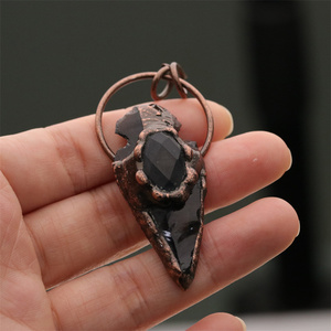 Tự Nhiên Màu Đen Agate Đá Mũi Tên Hình Dạng Mặt Dây Chuyền, Màu Đen Agate Cho Nam Giới Và Phụ Nữ Đồ Trang Sức Tìm Kiếm - Product Image 2