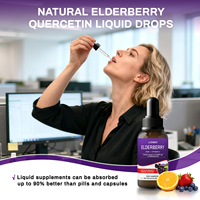 OEM Levure de sureau liquide Zinc et vitamine C Complément alimentaire Sirop de sureau noir pour le soutien immunitaire Formule pour enfants
