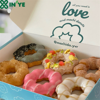 Boîte à emporter pour beignets mochi avec logo personnalisé coloré
