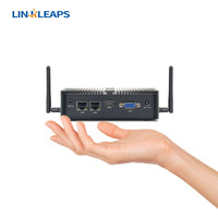 Compacto Dual GbE LAN 4 USB 2 RS232 COM Computadora integrada industrial sin ventilador Intel Celeron N2840/J1900 CPU Mini PC