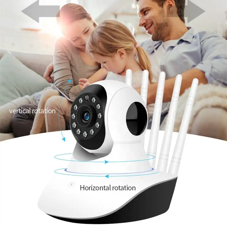 KEKAXI HD 1080P telecamera di sicurezza per la casa Video senza fili Nanny CCTV Wifi Baby Pet Monitor registrazione Audio fotocamera a tre antenne