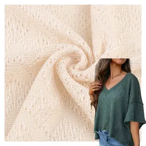 260g China Wholesale Summer Fashion African Lace Fabric Knitted Crochet Unique 100% Polyester Mesh Fabric